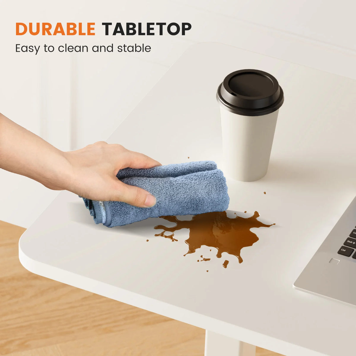 JHK Adjustable Overbed Table With Metal Frame For Bedroom
