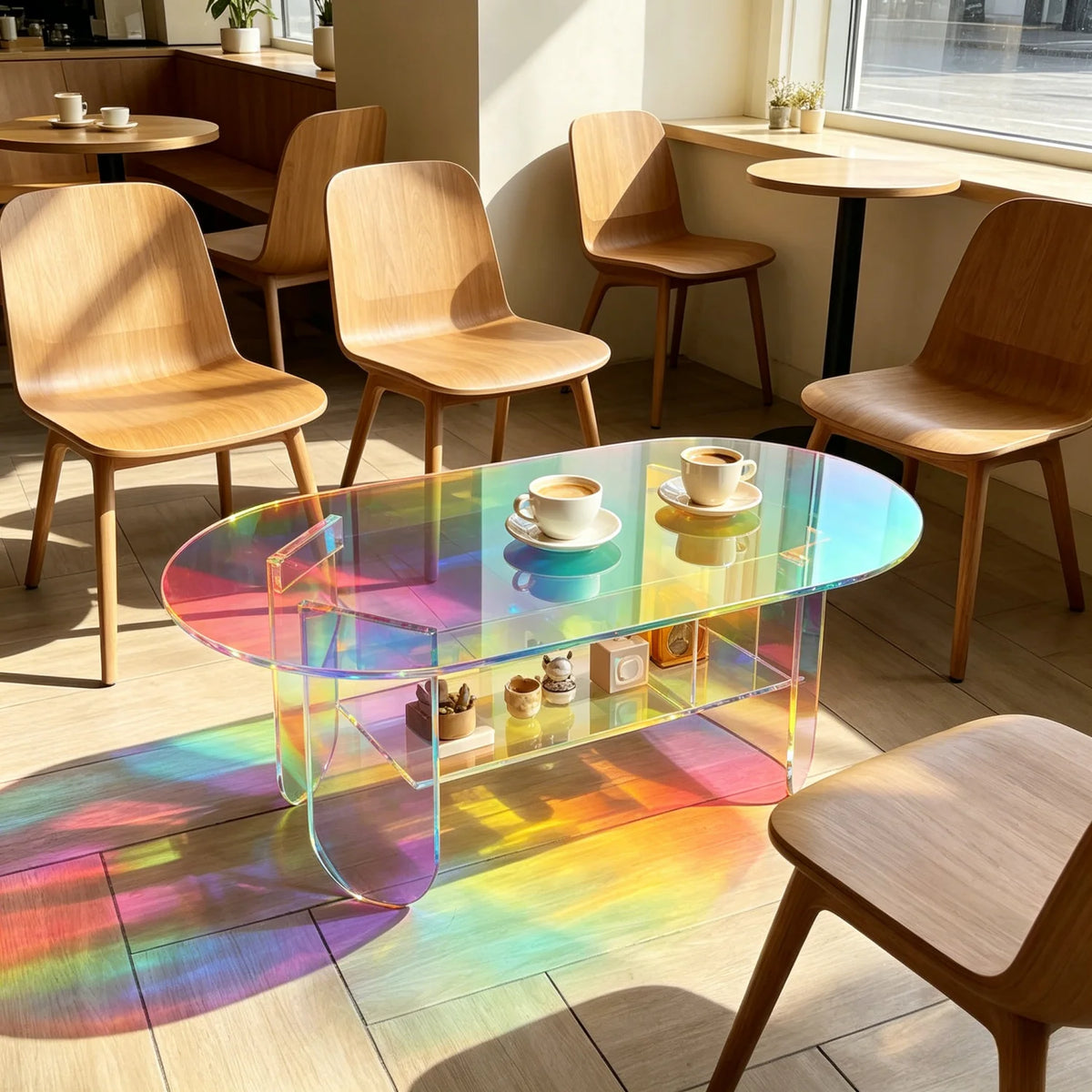 Modern Shatterproof Acrylic End Table For Living Room