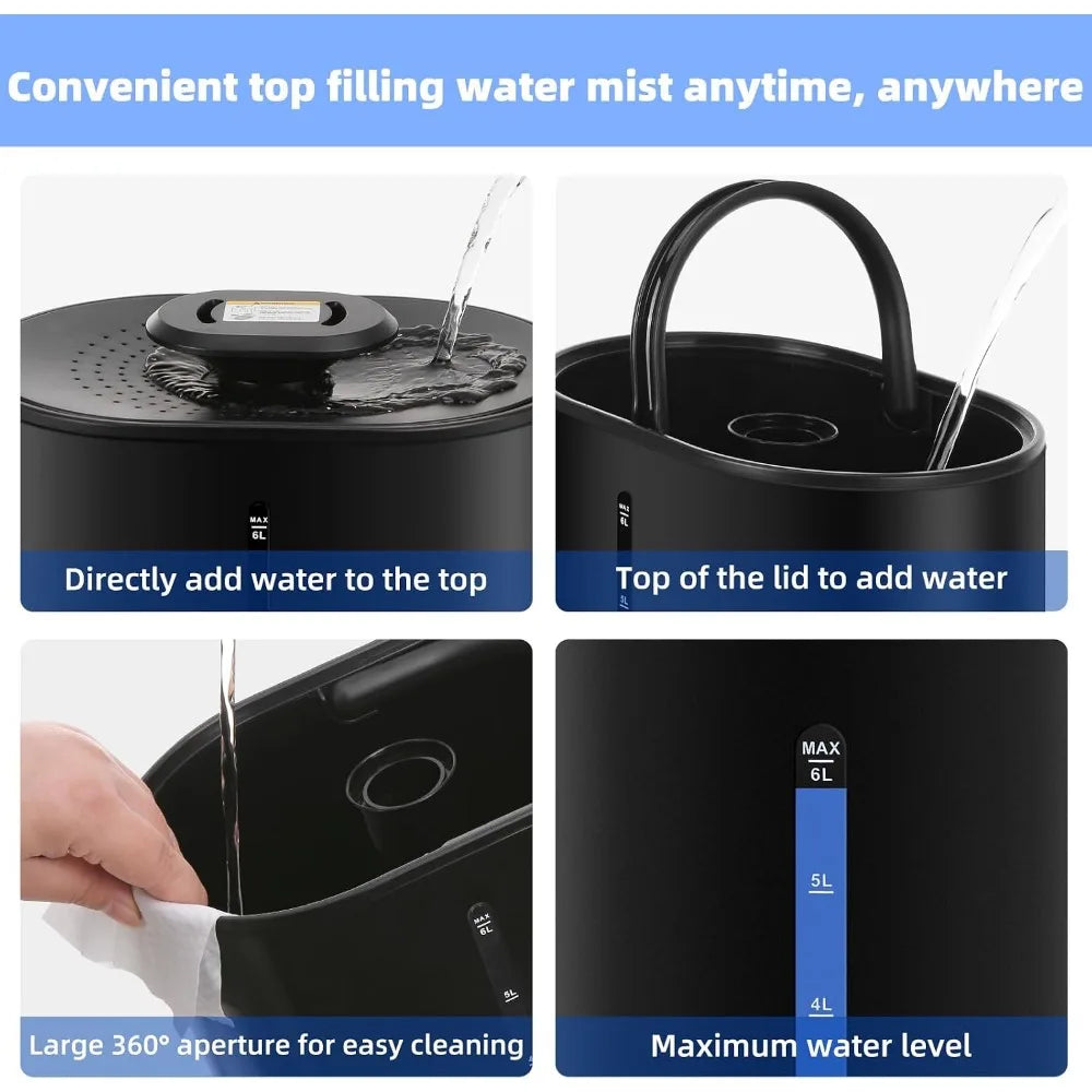 Ultra Quiet Hot Cool Mist Humidifier With 360 Nozzle