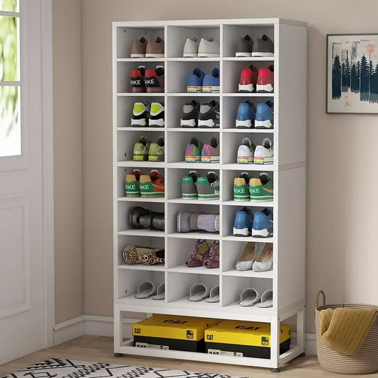 Tribesigns Wooden Shoe Cabinet Display Rack Stand Organizer