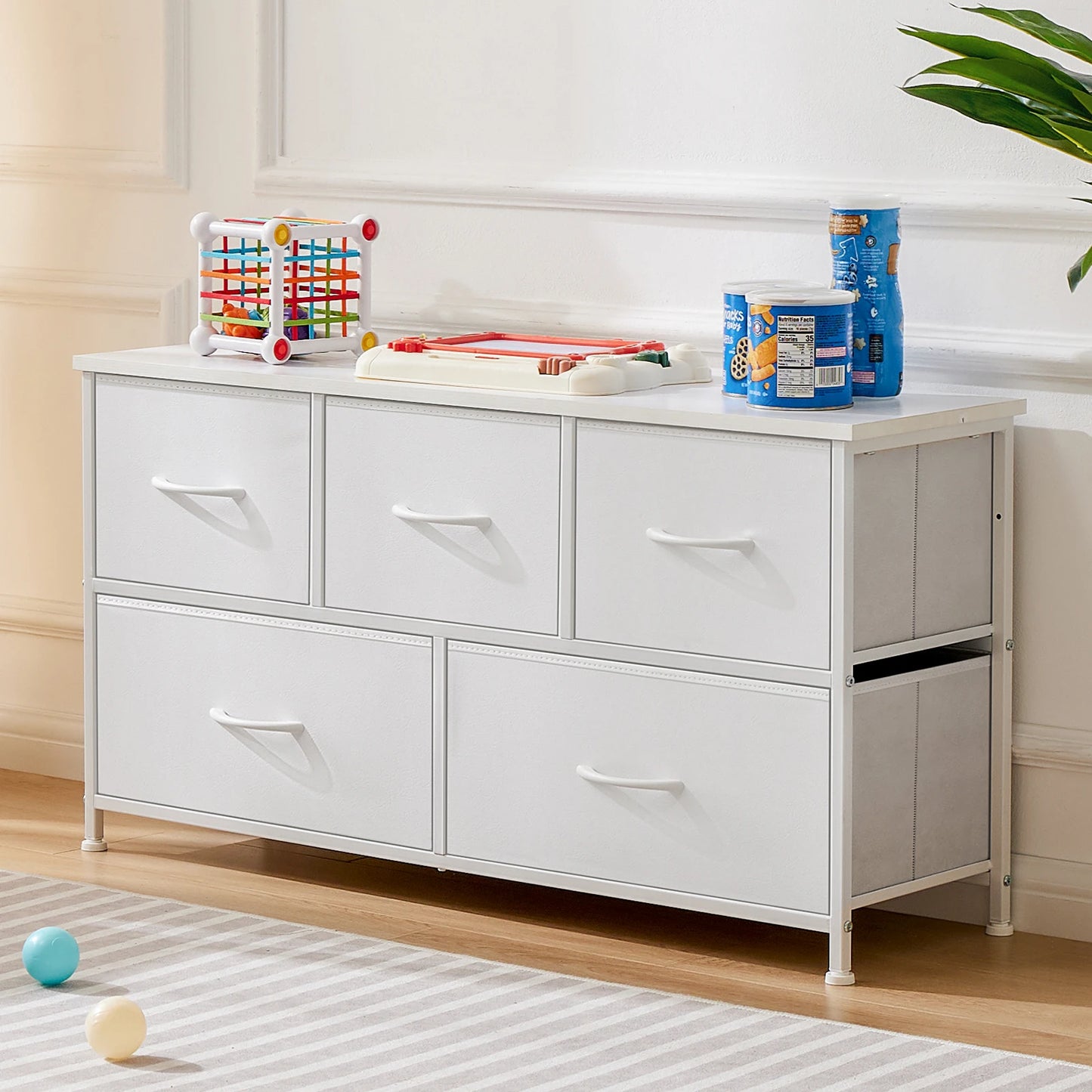 JHK Wardrobe Cabinet With Fabric Drawers Storage Chest Bedroom