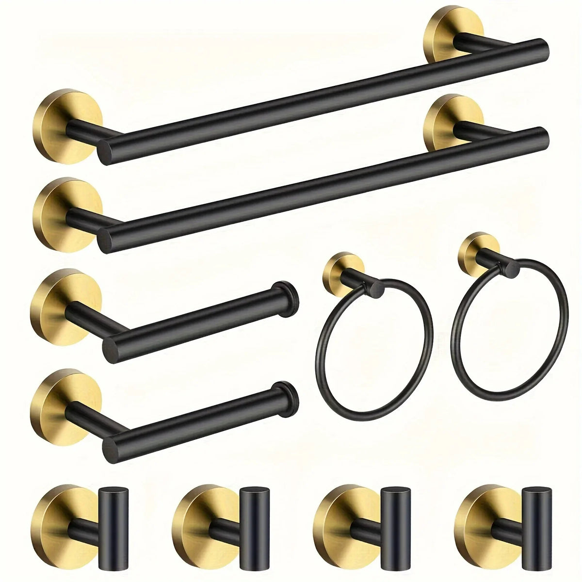 Stainless Steel Bathroom Set With Towel Bar Ring And Holder