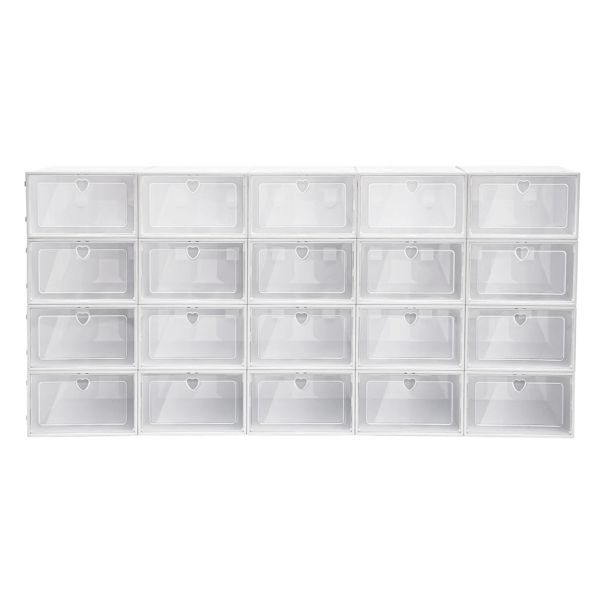 Bymaocar Stackable Shoe Storage Boxes With Side Flap Design