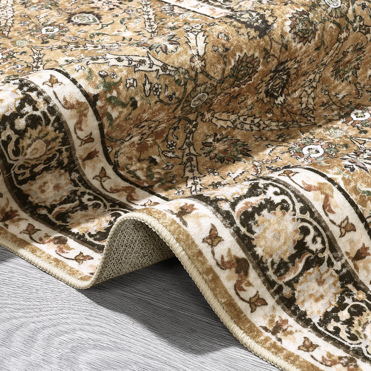 Moroccan Trellis Polyester Machine Washable Living Room Rug
