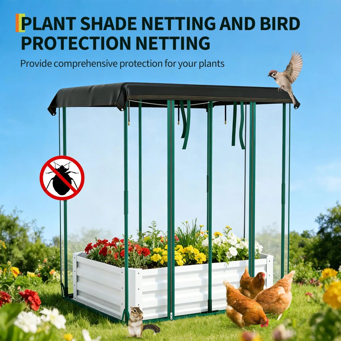 HiMISS 3-In-1 Raised Garden Bed With Drip Irrigation