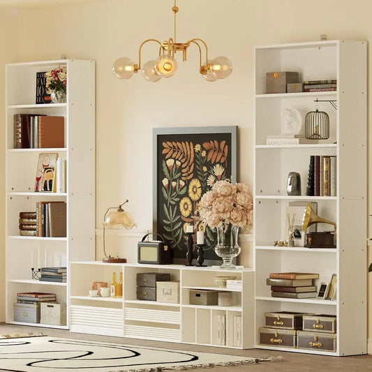 Ironck Two Piece Six Tier Floor Bookcases Home Office Storage