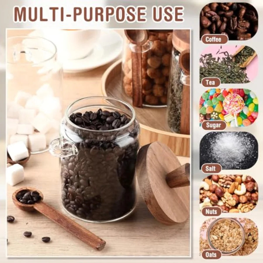 Clear Glass Jars With Airtight Lids And Spoons 6 Pack