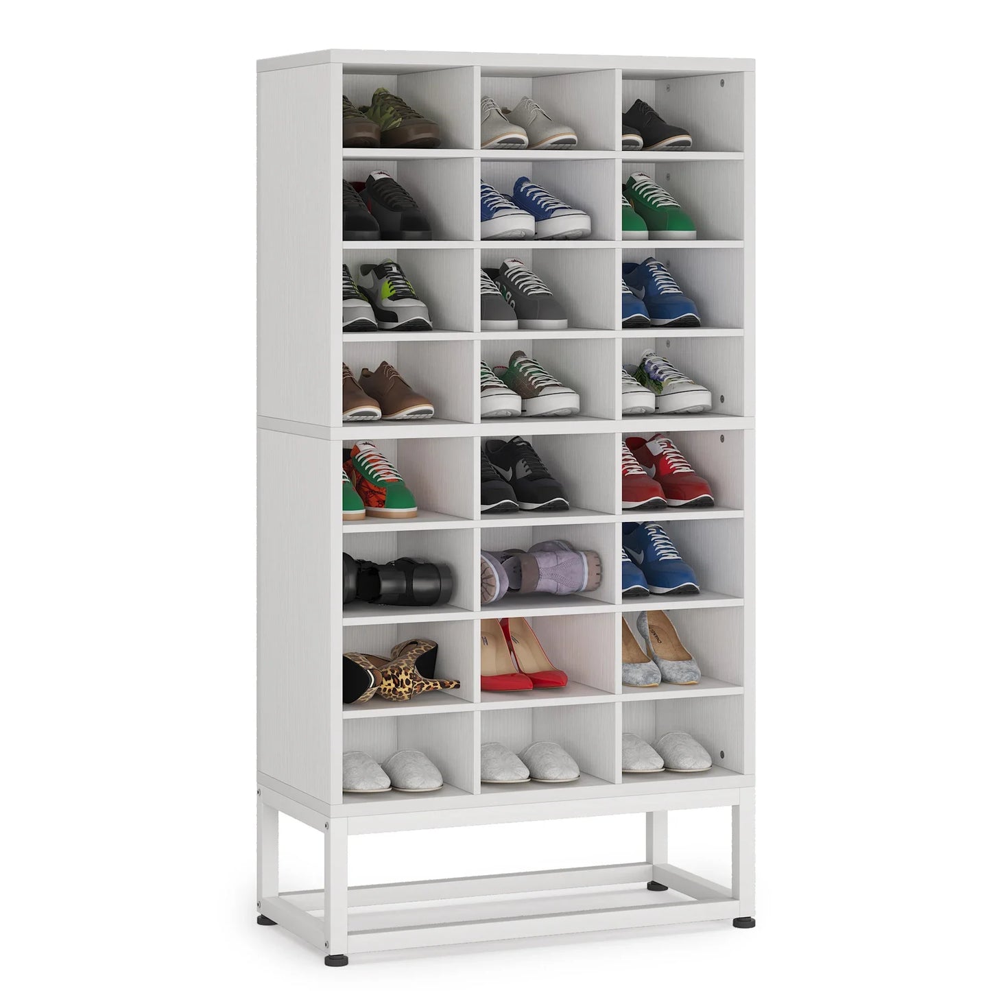 Tribesigns Wooden Shoe Cabinet Display Rack Stand Organizer