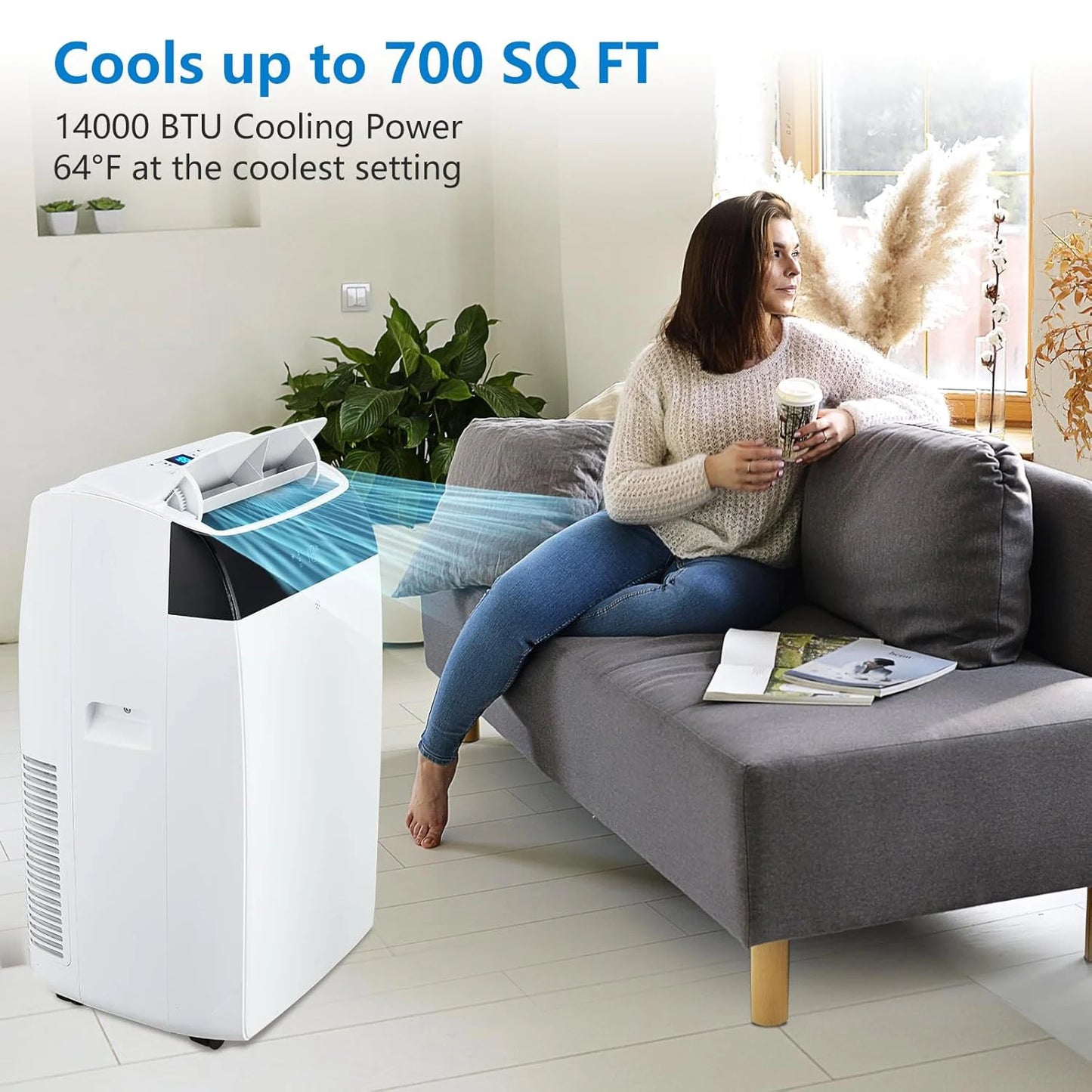 Adoolla 14000 BTU Portable Air Conditioner 3-In-One Unit