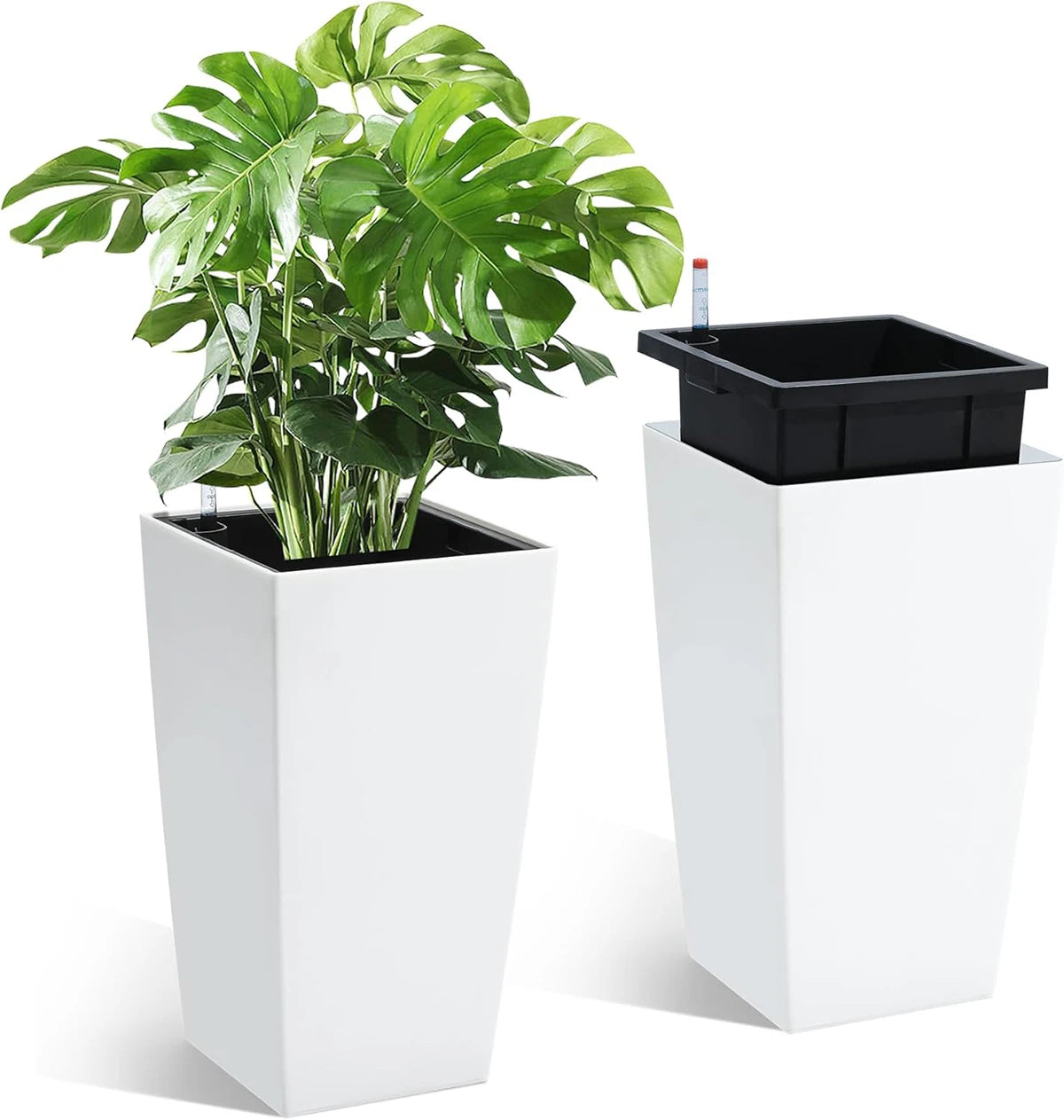 Twister.Ck Rectangular Planters With Drainage Water Monitor For Indoor Outdoor