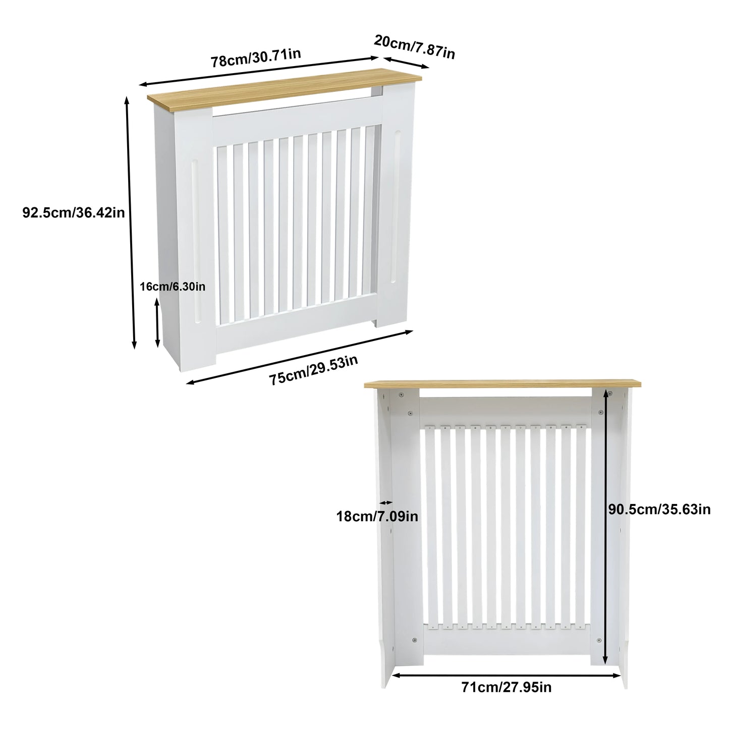 Radiator Cover Wood Cabinet MDF Heater Shield For Home Furniture