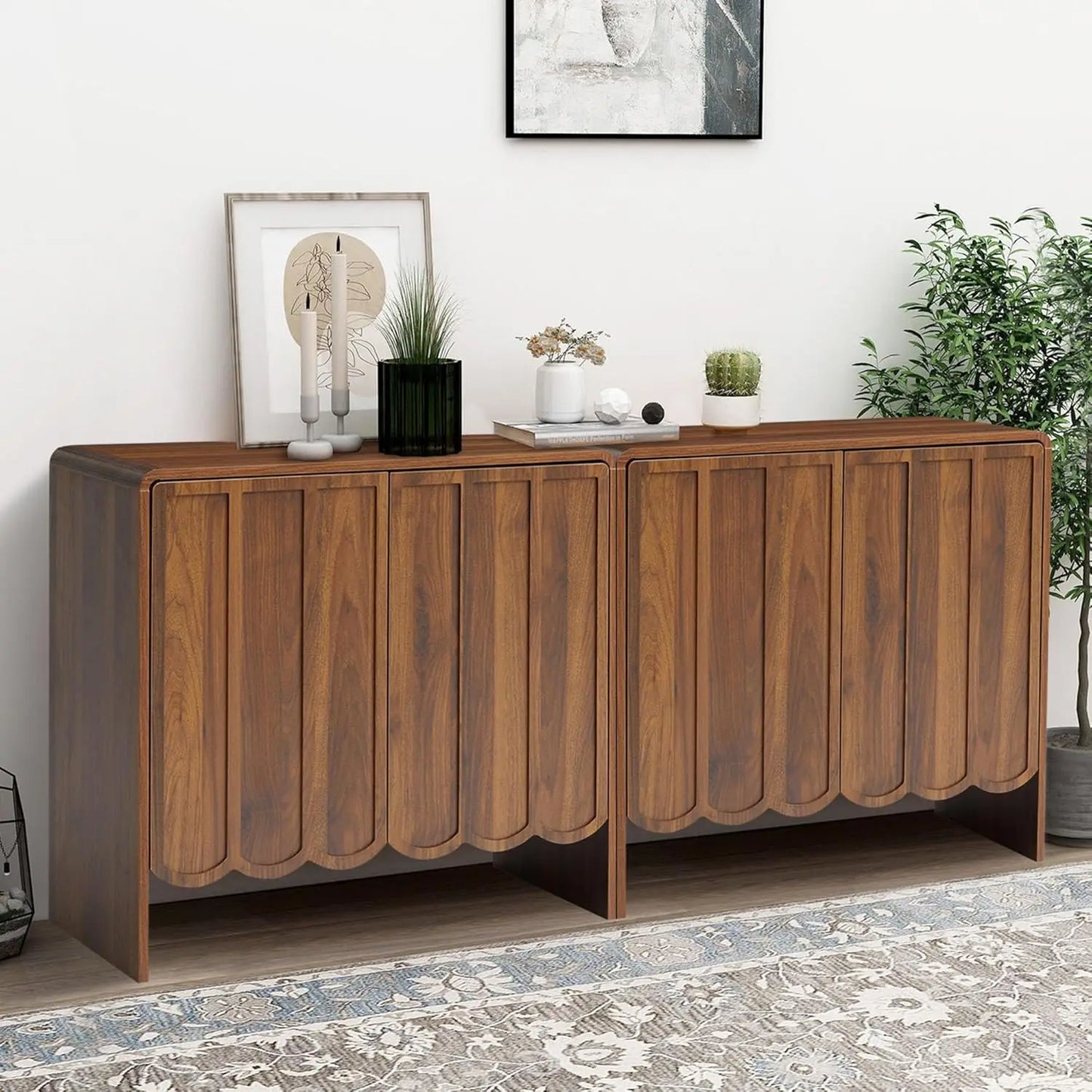 Sideboard Buffet Cabinet With Storage Modern Wooden Credenza Tv Stand