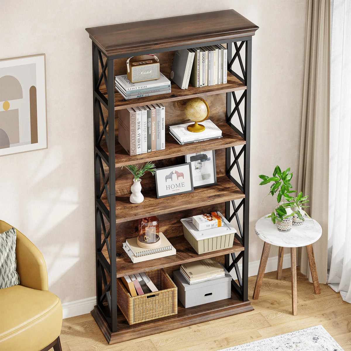Tribesigns Modern Wooden Bookshelf For Home Office Display Storage