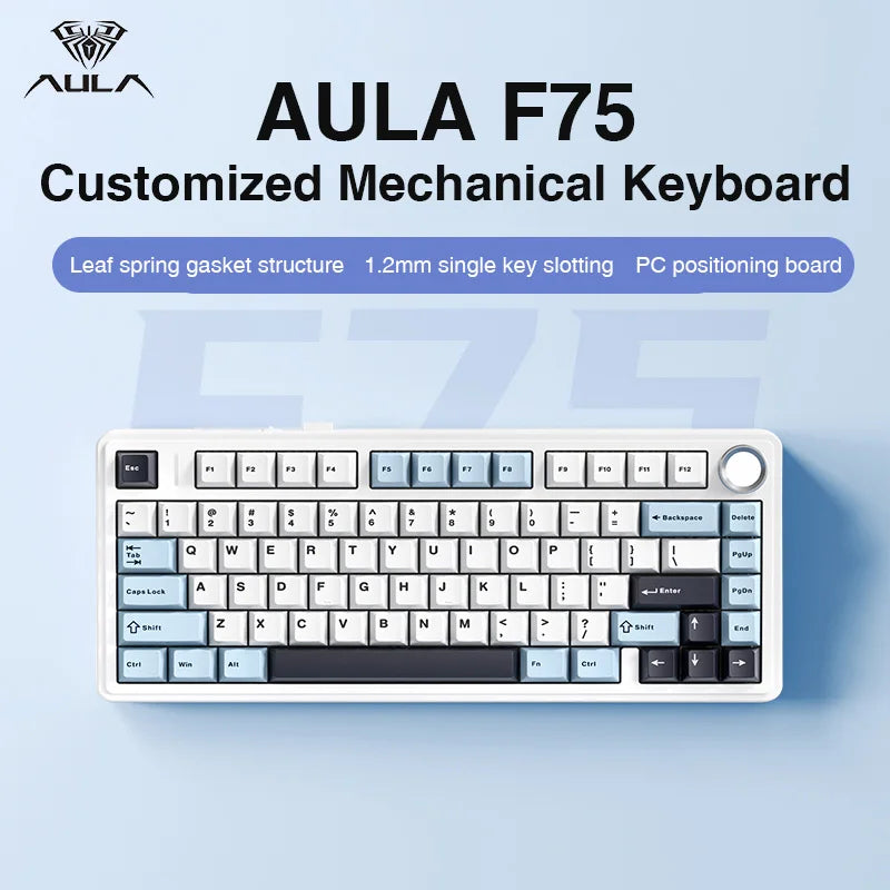 AULA F75 Wireless Bluetooth Mechanical Keyboard With RGB Backlight