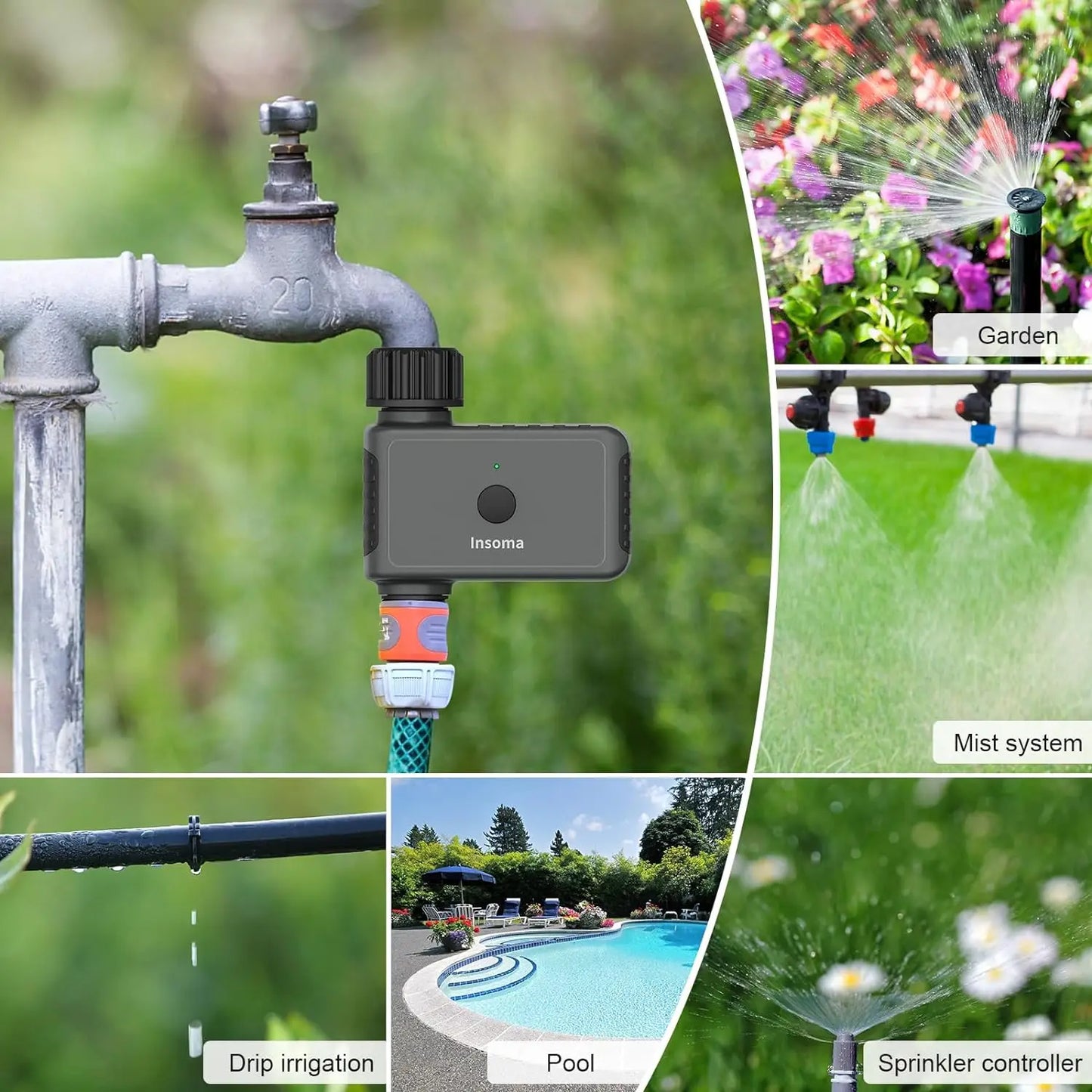 Insoma WiFi Automatic Sprinkler Timer For Garden Irrigation With Alexa