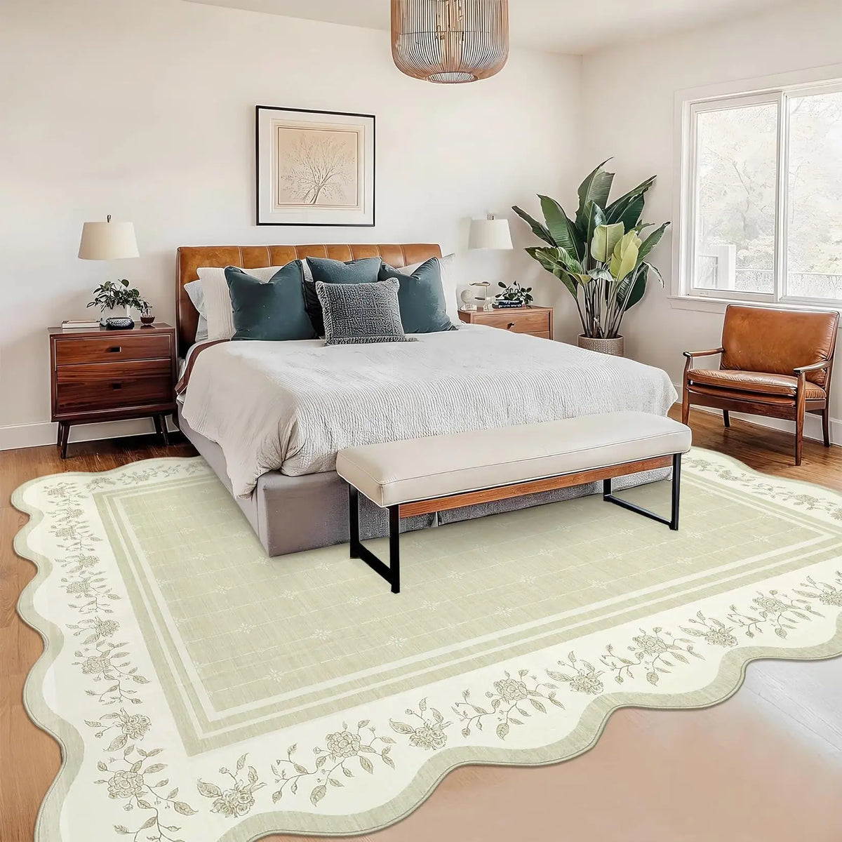 Foldable Stain Resistant Polyester Area Rug For Modern Spaces