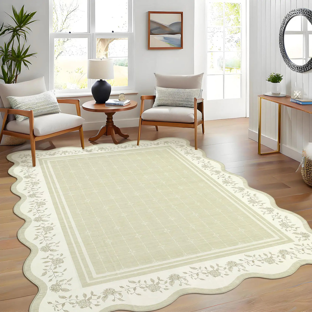 Foldable Stain Resistant Polyester Area Rug For Modern Spaces