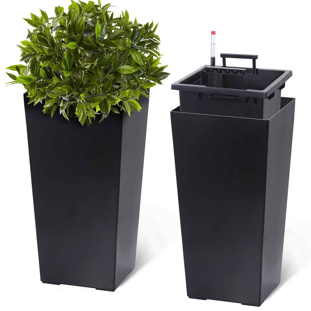 Twister.Ck Rectangular Planters With Drainage Water Monitor For Indoor Outdoor