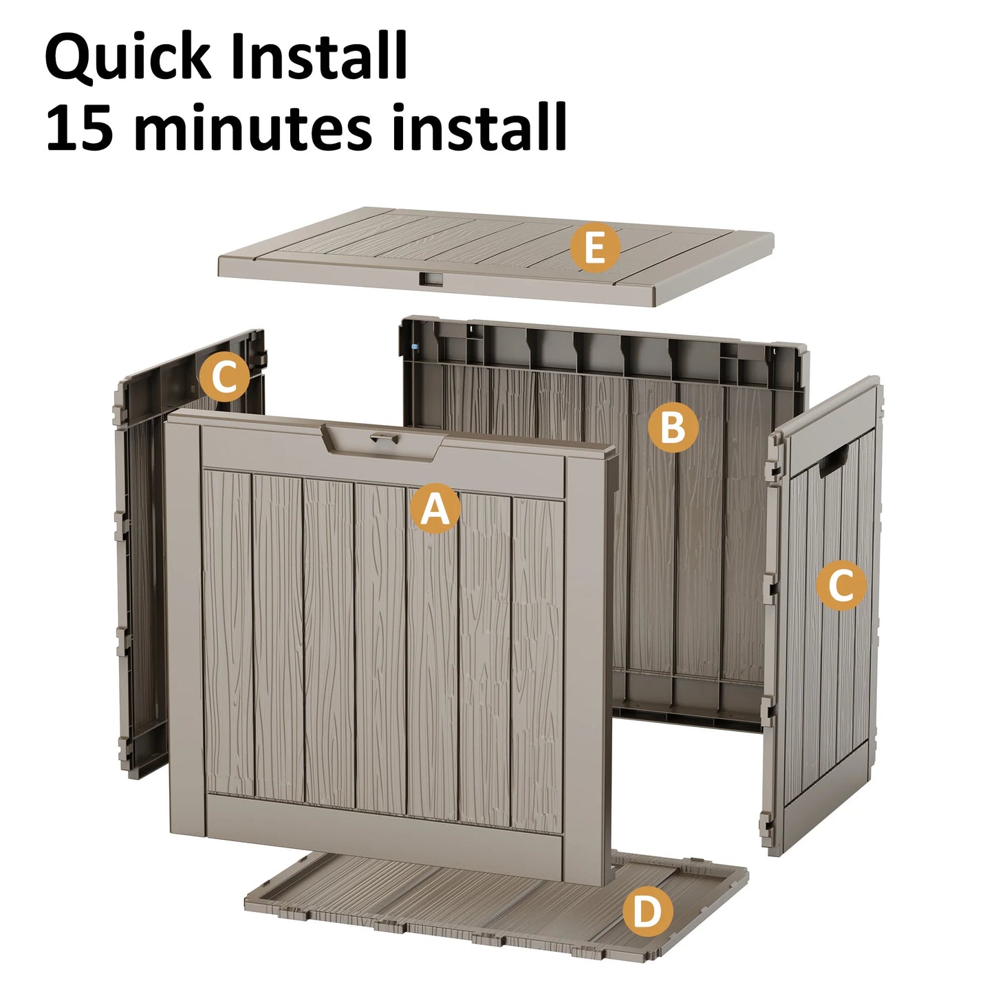 Resin Outdoor Deck Box Waterproof UV Protected Lockable Patio Storage