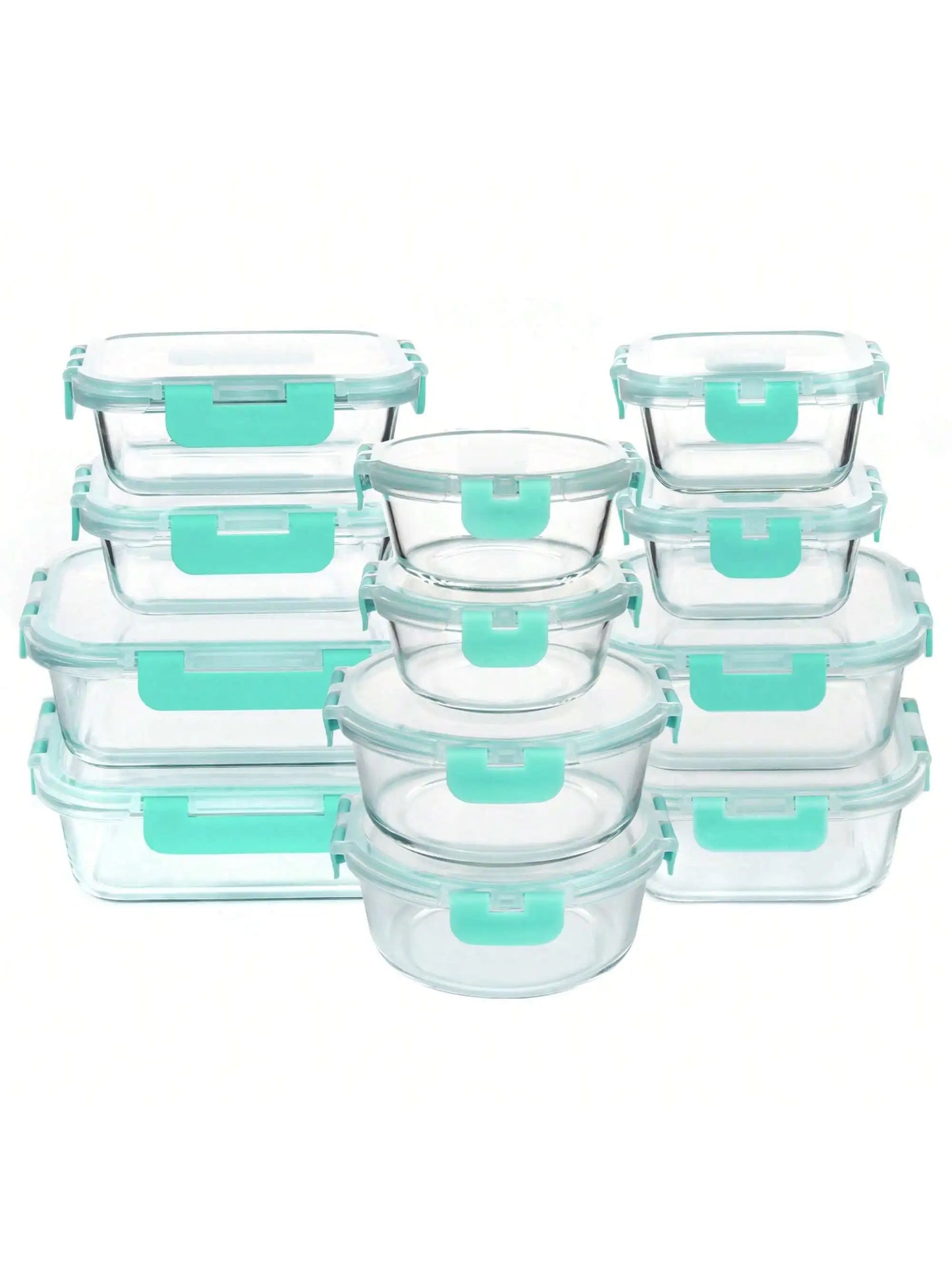 Airtight Glass Food Storage Containers 24-Piece Leak-Proof Set With Lids