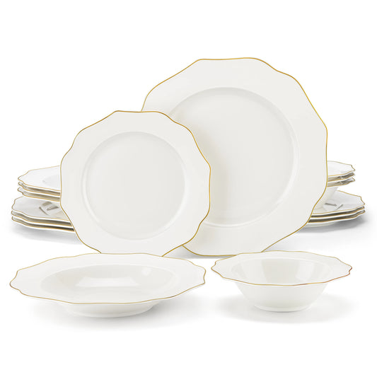MALACASA Nordic Porcelain Dinnerware Set With Bowls
