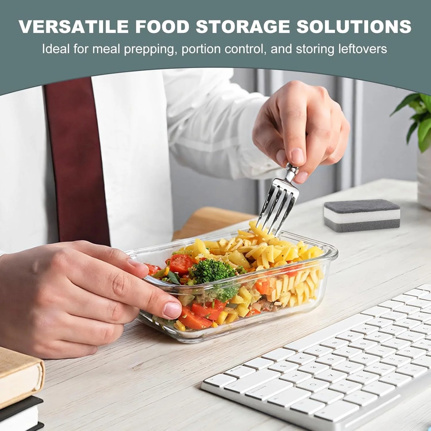 8-Pack Airtight Borosilicate Glass Food Storage Containers Leakproof Stackable