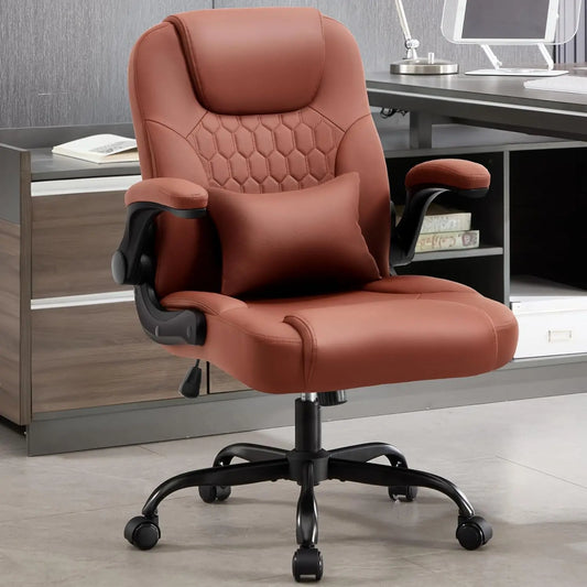 Executive PU Leather Office Chair With Wheels 360 Swivel Ergonomic