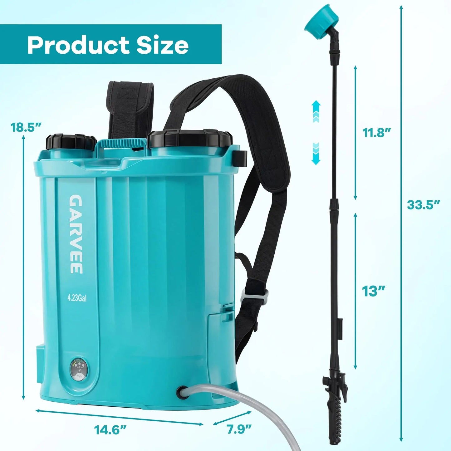 HiMISS Battery Powered Backpack Sprayer 18V With 5 Nozzles