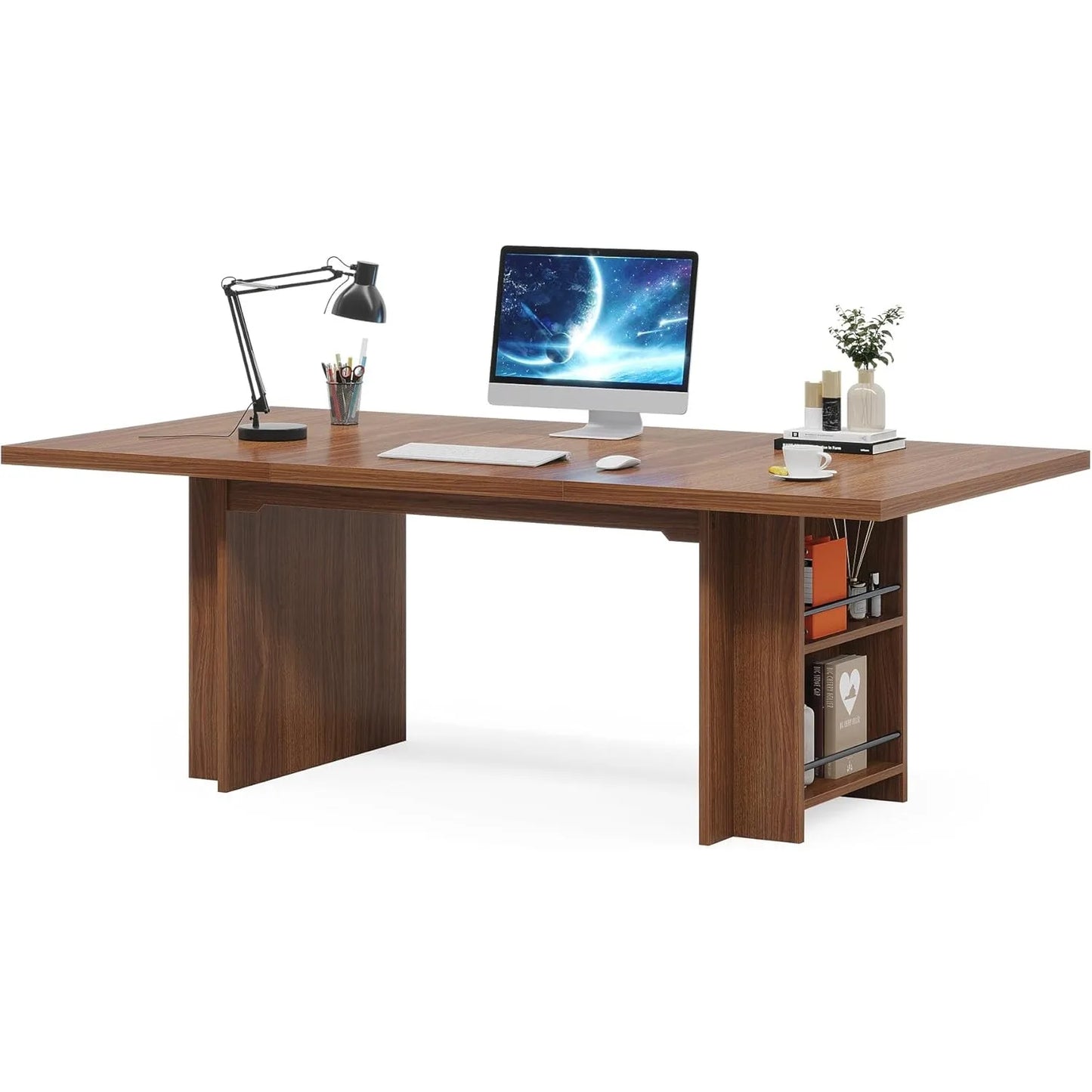 Little Tree Computer Desk With Storage For Home Office