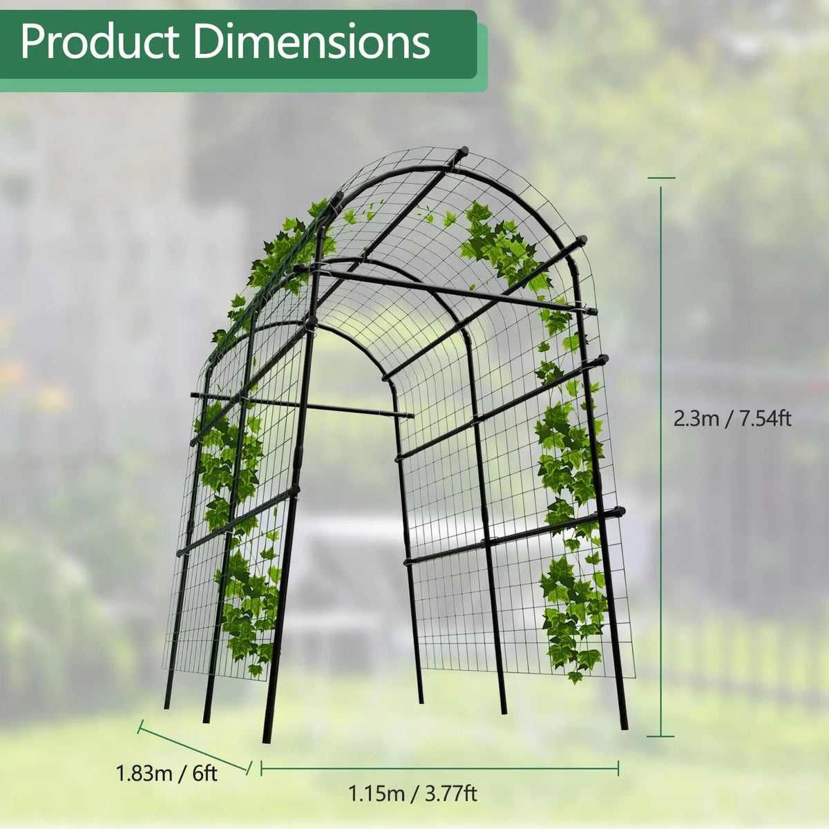 Sturdy Metal Garden Arch Trellis For Climbing Vegetable Plants