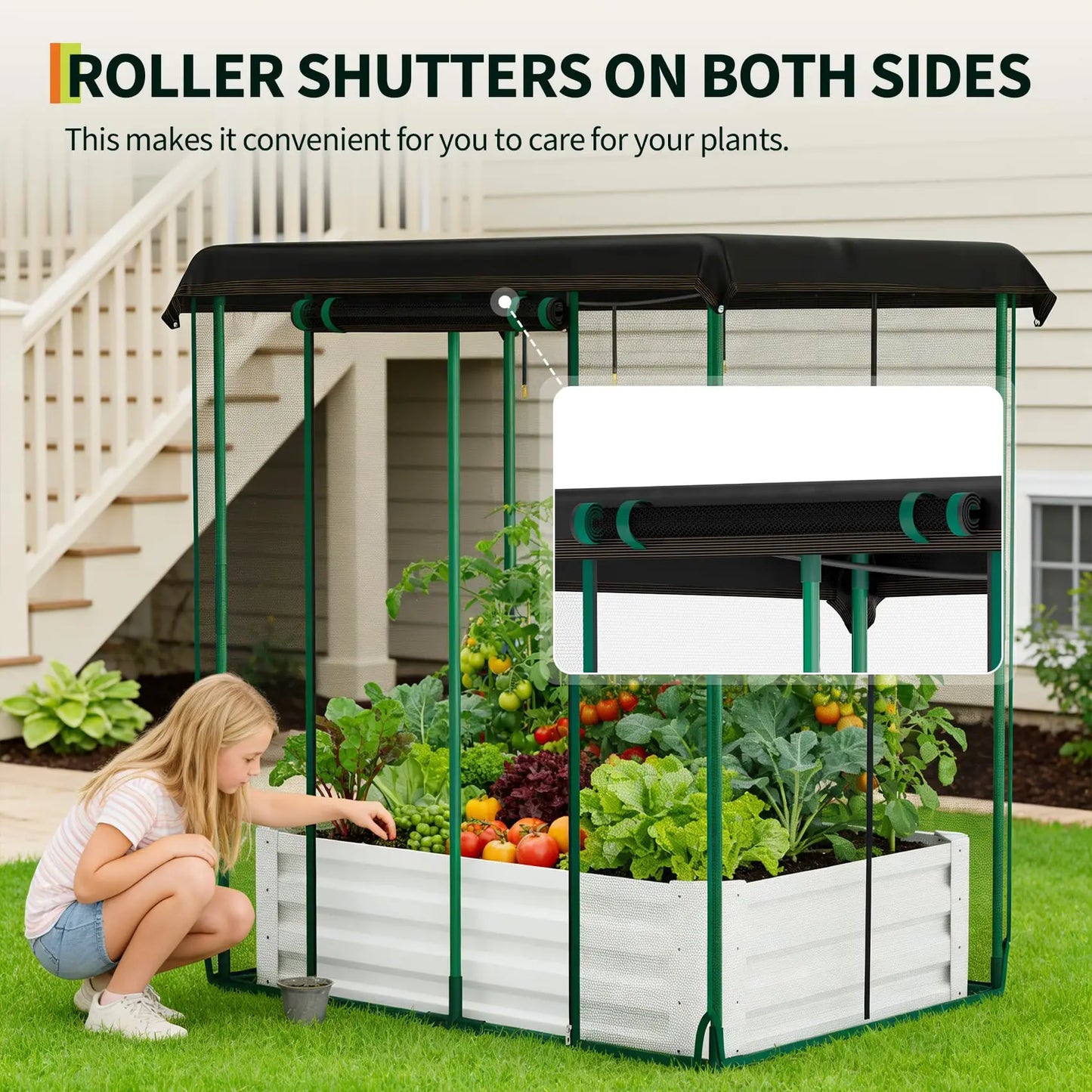 HiMISS 3-In-1 Raised Garden Bed With Drip Irrigation