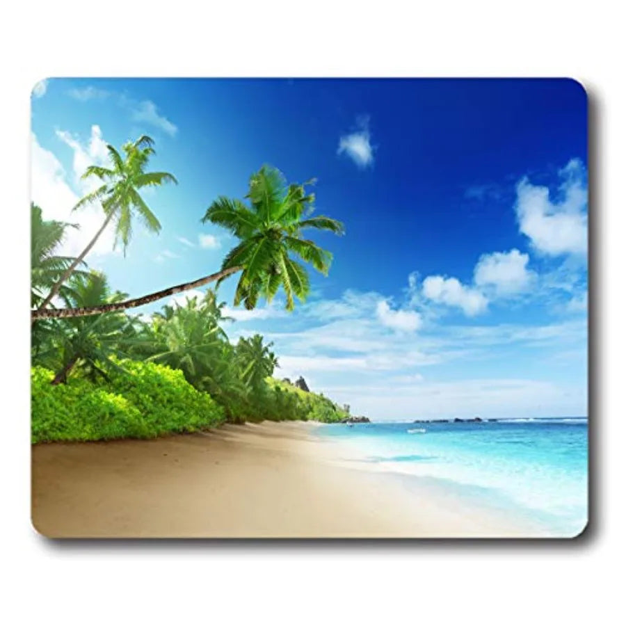 Sunset Wooden Pier Mouse Pad with Non Slip Rubber Base