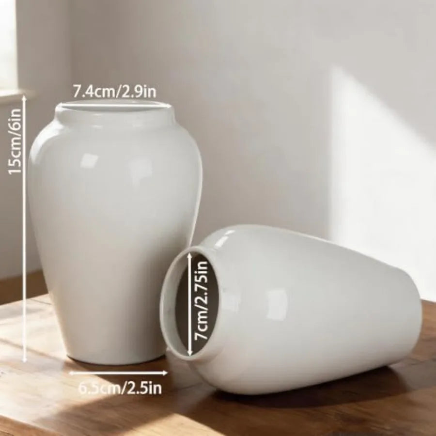 Ceramic Vase Vitreous China for Home Decor Heavyweight Centerpiece