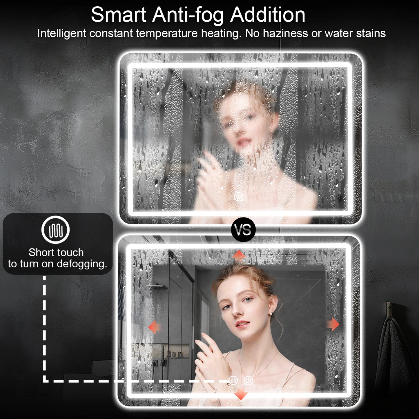 MYGIIVOVO LED Bathroom Mirror With Demister And Backlit Lights