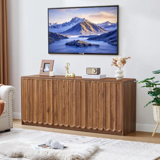 Sideboard Buffet Cabinet With Storage Modern Wooden Credenza Tv Stand