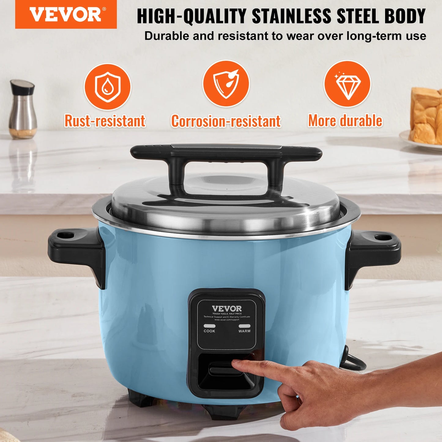 VEVOR Commercial Rice Cooker With Aluminum Nonstick Pot Keep Warm