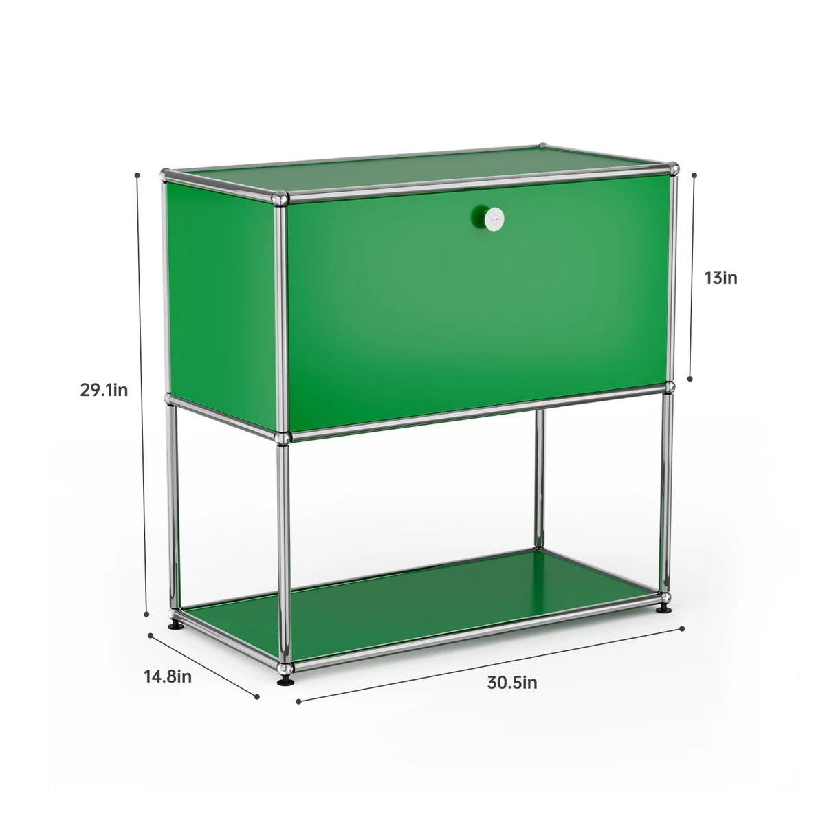 Modern Metal Nightstand With Two Tier Open Storage Bedside Cabinet