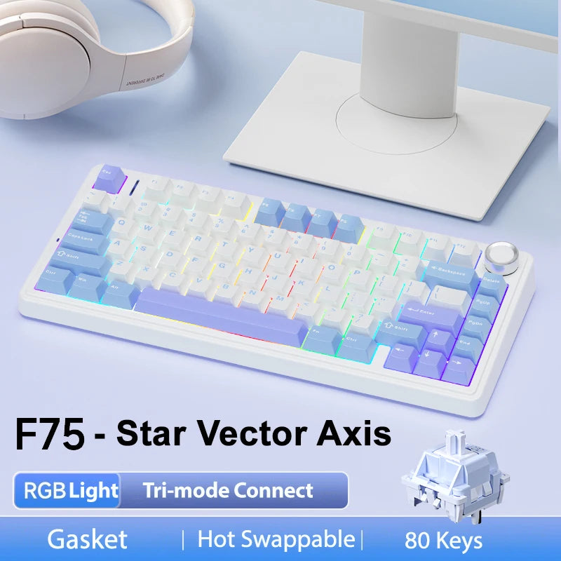 AULA F75 Wireless Bluetooth Mechanical Keyboard With RGB Backlight