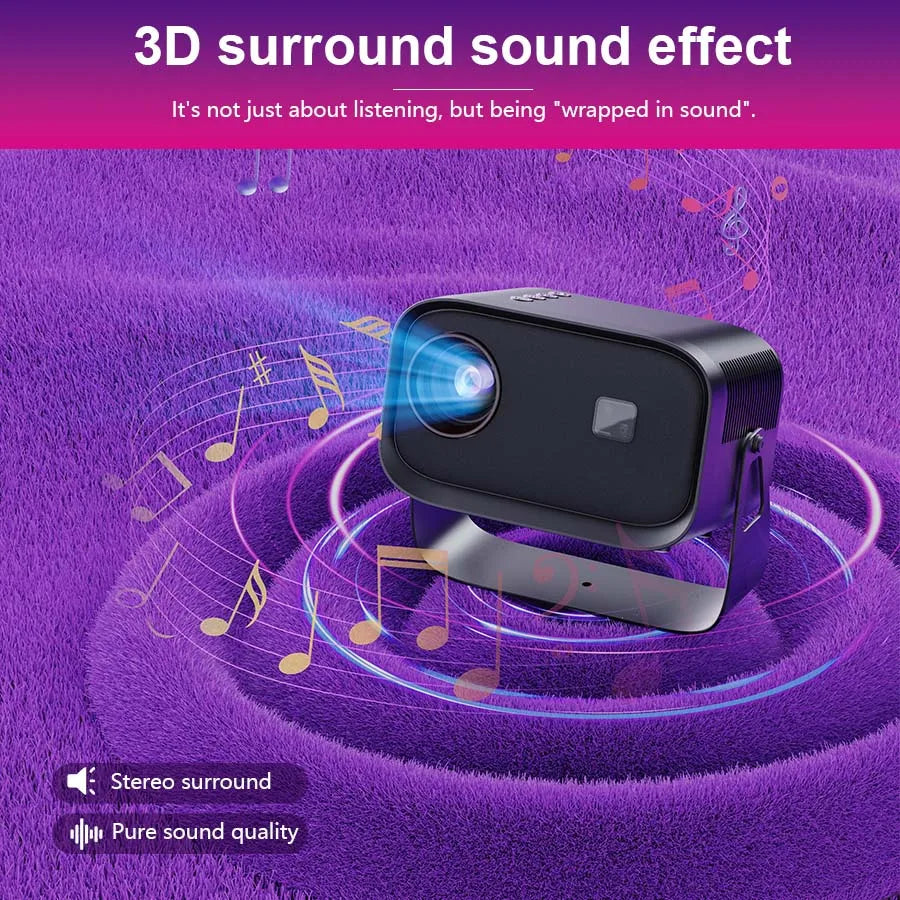 4K Outdoor Projector With WiFi Builtin Speaker And HDMI BT