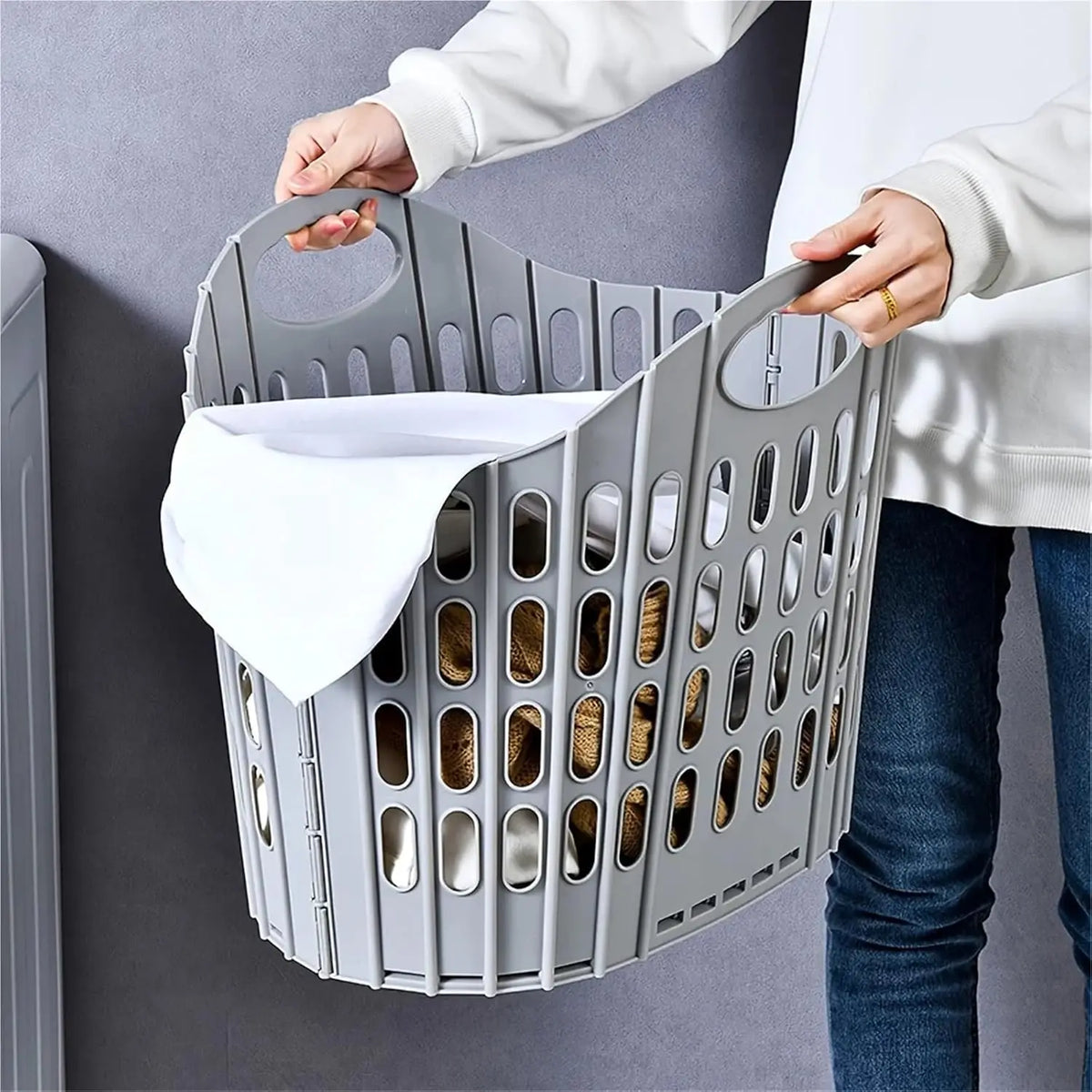 Foldable Portable Laundry Basket For Household Storage
