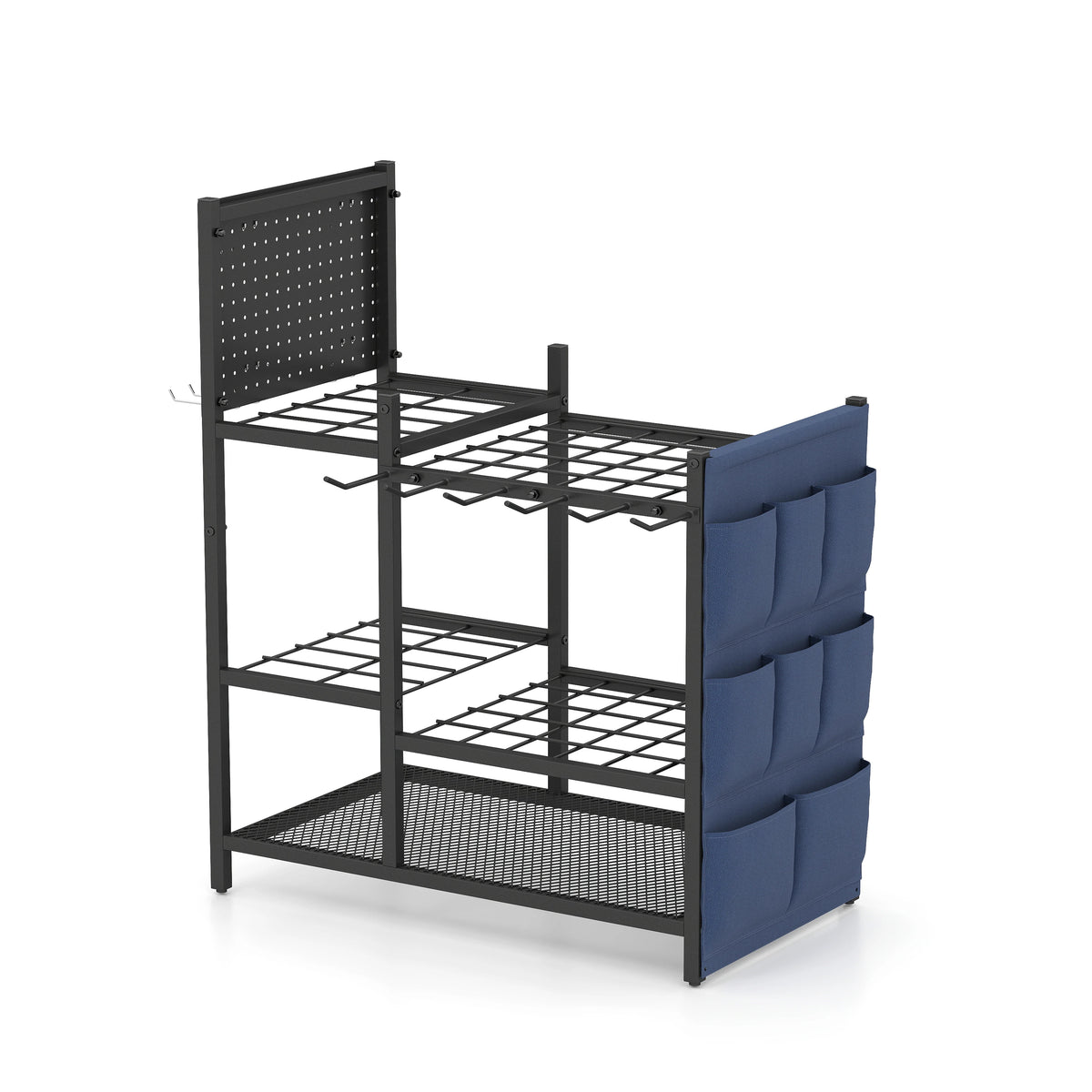 Freestanding Heavy Duty Metal Garden Garage Tool Storage Rack