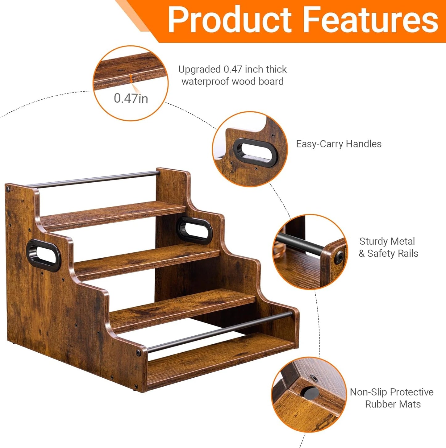 Liquor Bottle Display Shelf 4 Tier Stadium Rack For Home Bar
