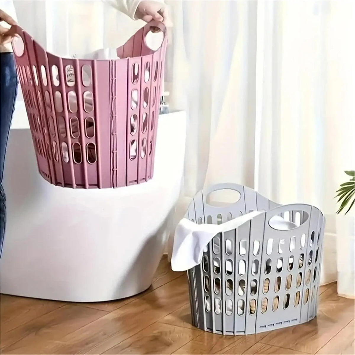 Foldable Portable Laundry Basket For Household Storage
