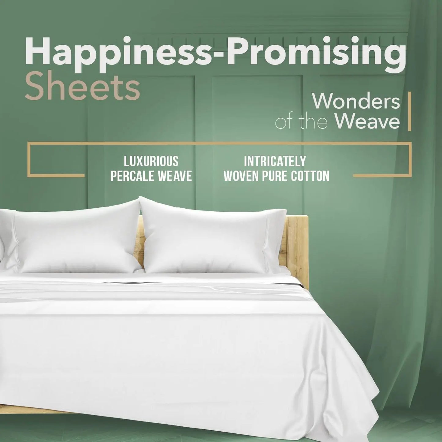 Organic Cotton Percale Sheet Set 4 Piece Soft Breathable Bedding
