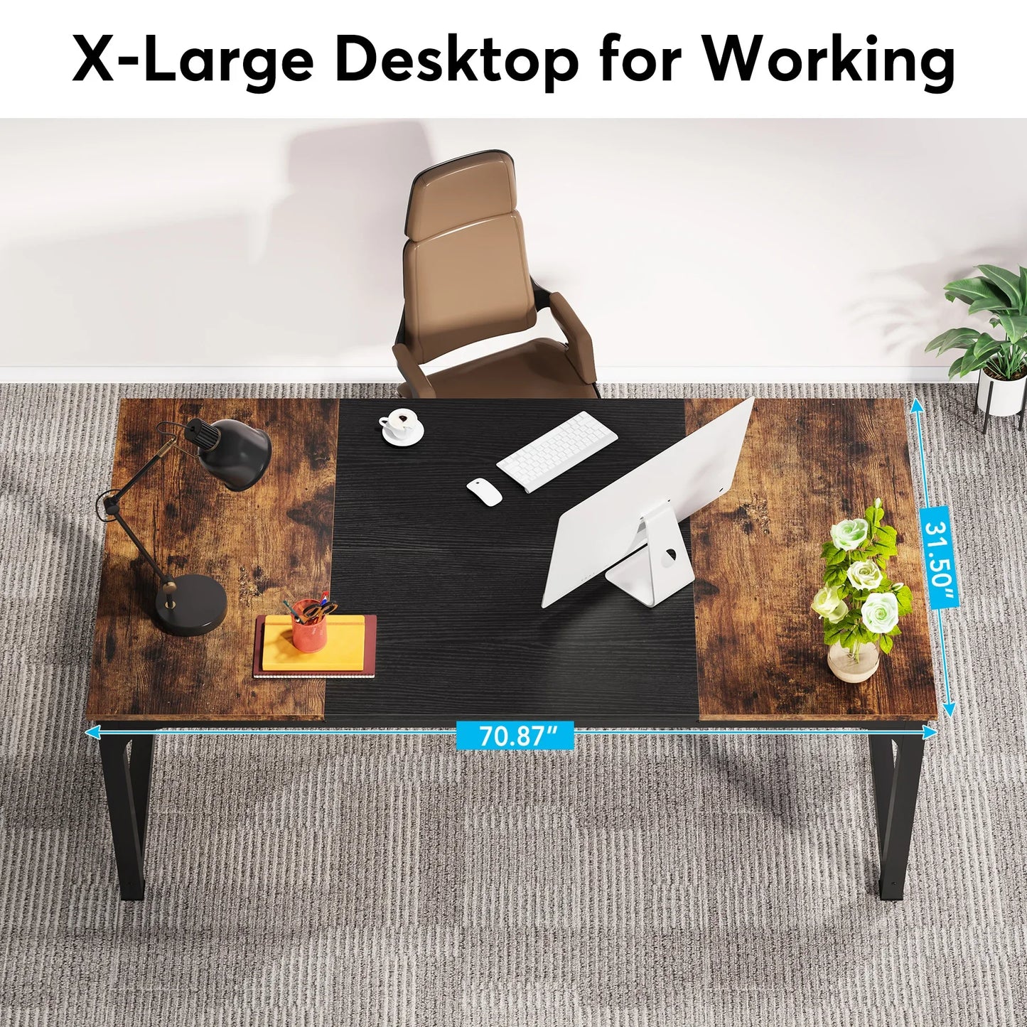 Tribesigns Modern Computer Desk Large Office Workstation for Home Office