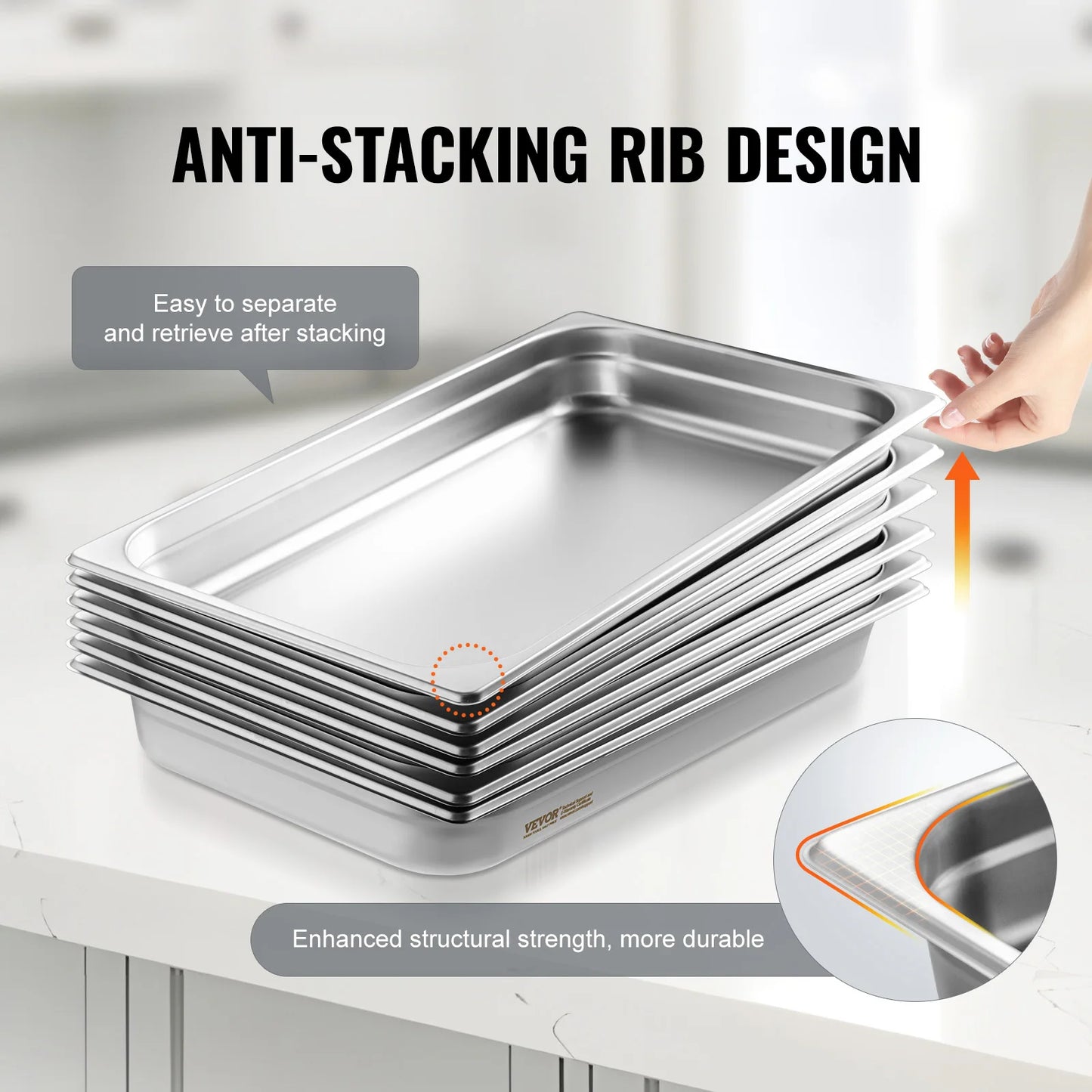 SucceBuy Stainless Steel Buffet Chafing Dishes And Steam Table Pans
