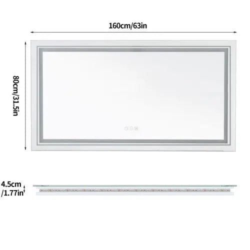 Illuminated LED Bathroom Mirror With Front And Backlit Lights