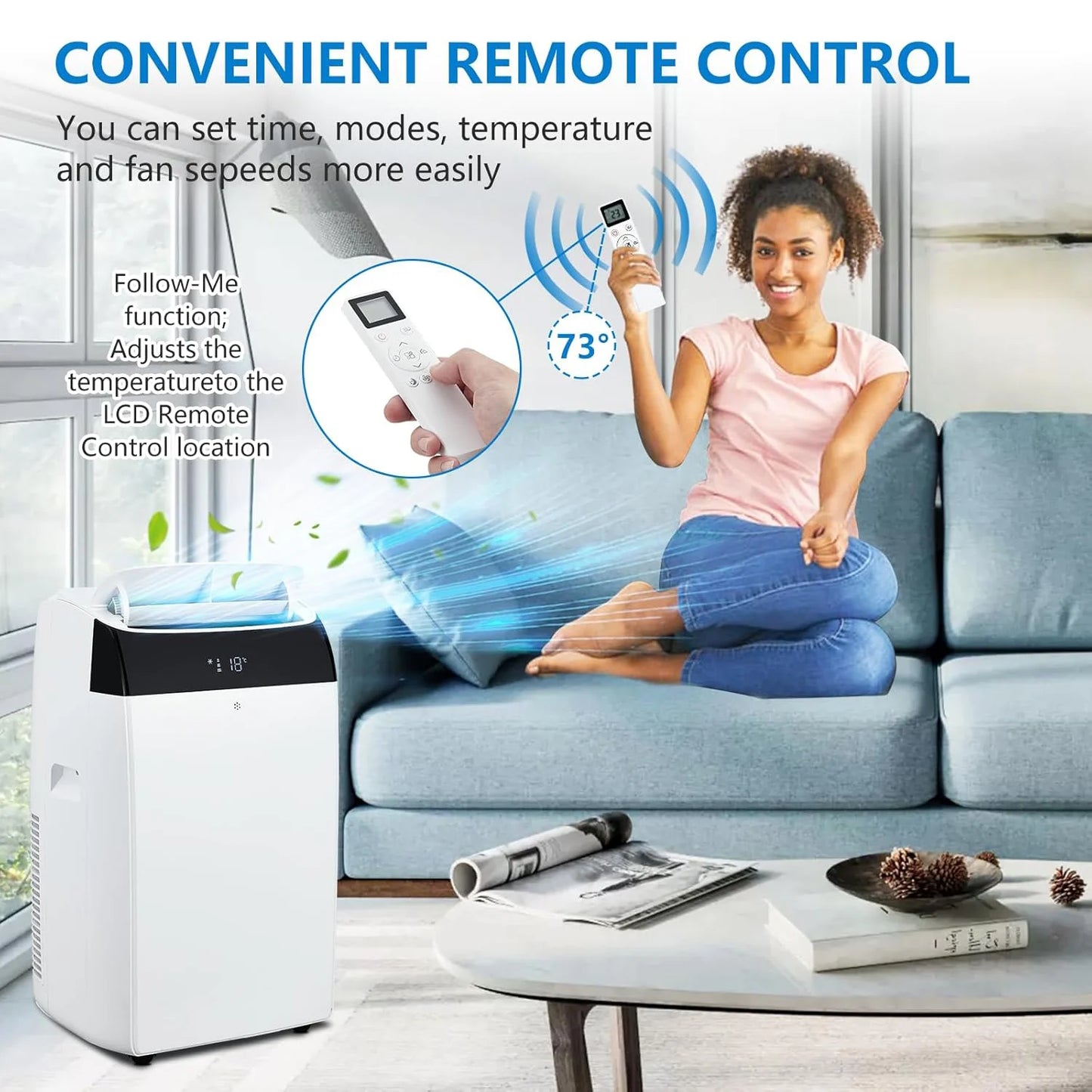 Adoolla 14000 BTU Portable Air Conditioner 3-In-One Unit