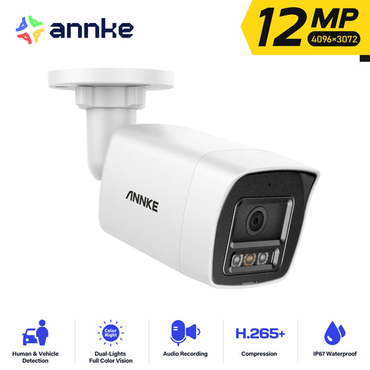 ANNKE 12MP Outdoor PoE Security Camera With Dual Light Night Vision