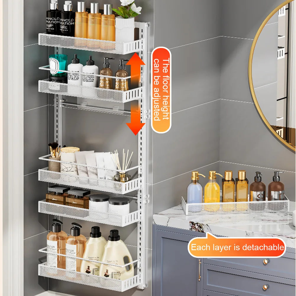 HiMISS Adjustable 6-Level Metal Pantry Organizer For Doors